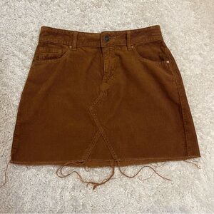 PacSun Mini Skirt Cut Off Freyed Raw Edge Cotton Corduroy Classic Pockets